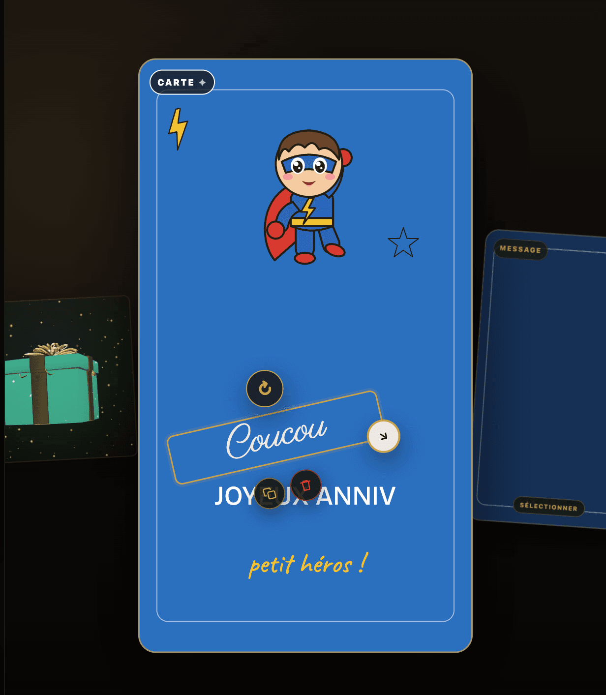 Studio d'édition de carte cadeau
